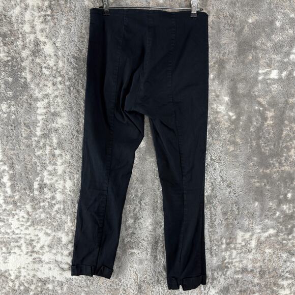 H&M Size 10 Flat Front Ankle Casual Pants Stretch Black Cotton Blend - Picture 3 of 11